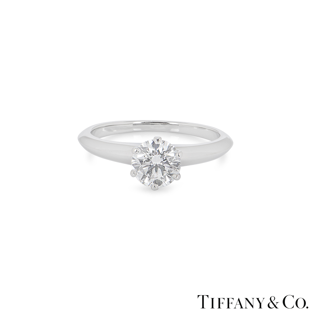 Tiffany & Co. Platinum Diamond Setting Ring 0.79ct F/IF